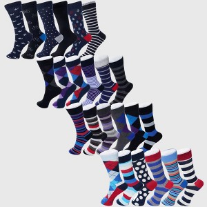 Alpine Swiss Mens Cotton 24 Pack Dress Socks Solid Ribbed Argyle Shoe Size 6-12 - 1 of 4