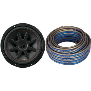 Kicker CompVR 10-Inch (25cm) Subwoofer, DVC, 4-Ohm, w/ Speaker Wire Bundle - 1 of 4