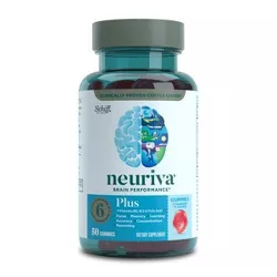 Neuriva Plus Brain Health Support Gummies - Strawberry - 50ct