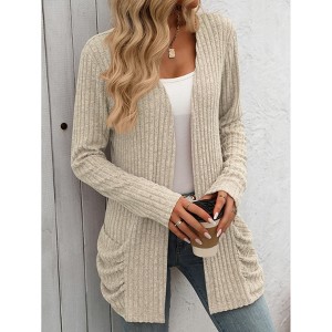 Lightweight Cardigans for Women Fashion Casual Oversized Long Sleeve Cardigan Sweater Loose Dressy Fall Holiday Tops - 1 of 4