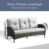 Gymojoy Outdoor 3-Seat Sofa PE Wicker Sofa Patio Sofa Couch - 4 of 4