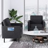 Mid-Century Fabric Armchair, Upholstered Armchair with Scooped Arms for Bedroom, Apartment, Dark Grey - 3 of 4
