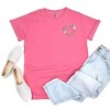 Simply Sage Market Women's Embroidered Small Floral Heart Mini Short Sleeve Garment Dyed Tee - 3 of 4
