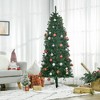 NAYSAYE 6ft Slim Fir Artificial Christmas Tree Unlit with Realistic Branches for Home Decoration, Green, 31.9"*31.9"*70.9" - 2 of 4