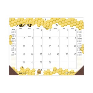 Academic Year Recycled Honeycomb Desk Pad Calendar, 22 x 17, White/Multicolor Sheets, 12-Month (Aug to July): 2025 to 2026 - 1 of 4