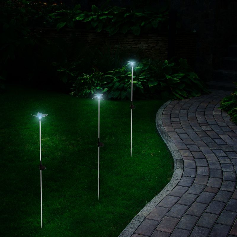 Nature Spring Solar Outdoor LED Yard Stakes - Butterfly, Hummingbird & Dragonfly, 3 Pieces, 5 of 7