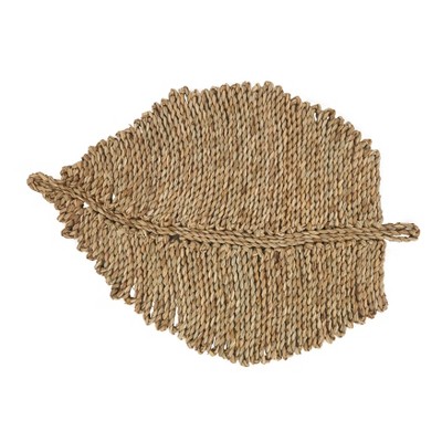 Natural Seagrass Leaf Shaped Placemats, Set of 4