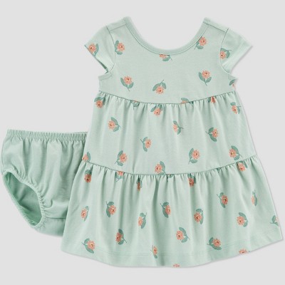 Carter's Just One You® Baby Girls' Floral Dress - Green Newborn