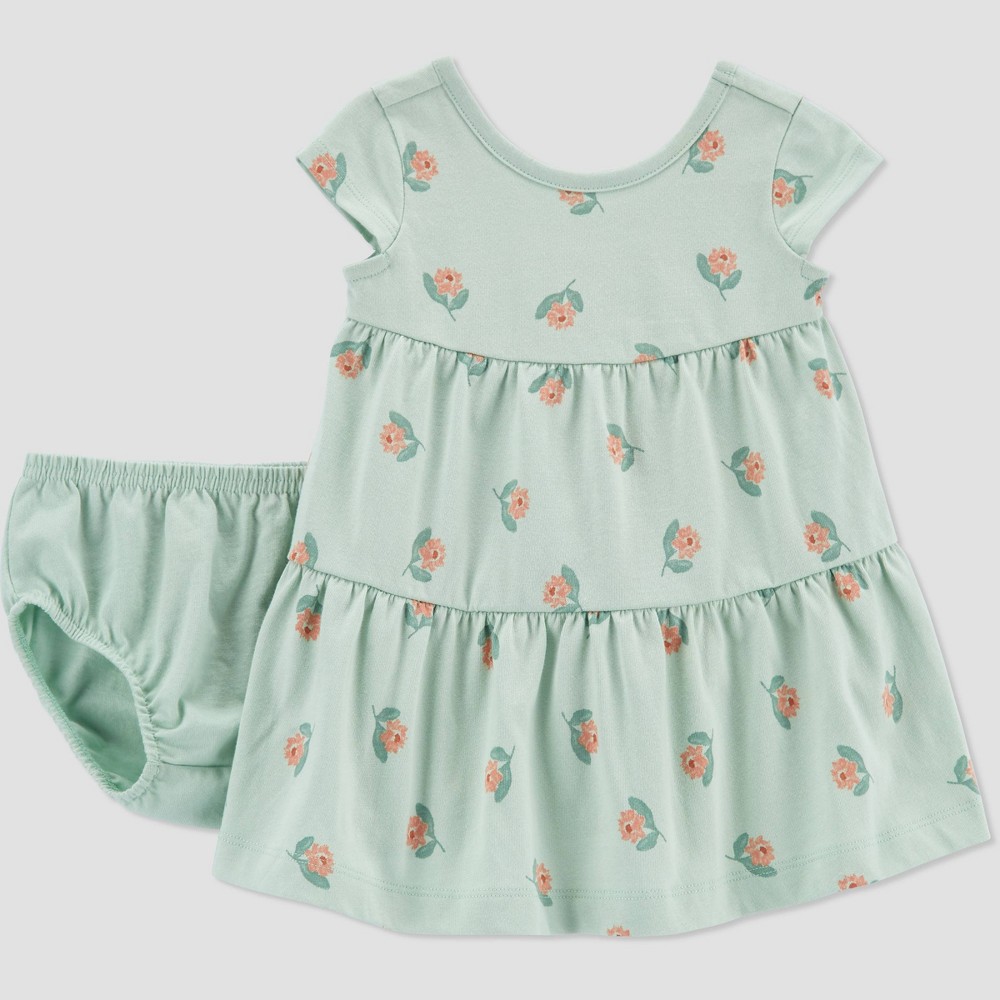 Carter's Just One You Baby Girls' Floral Dress - Green Size 6M