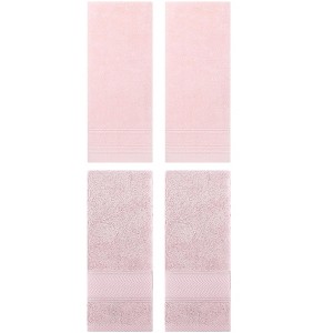 REGALWOVEN 4 Pcs Striped Comfortable Quick Drying Non-Linting Hand Towel 14" x 30" - 1 of 4
