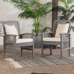 PAGED Outdoor Dining Chairs Modern Wood Patio Chairs with Arms for Patio, Poolside, Garden, Backyard - 1 of 4