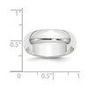 Black Bow Jewelry 3mm to 8mm Platinum Light Weight Half Round Standard Fit Band - 2 of 4