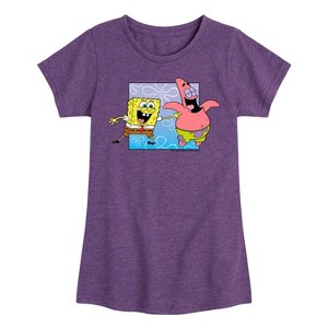 Girls' - SpongeBob SquarePants - SpongeBob SquarePants Fitted Short Sleeve Graphic T-Shirt - 1 of 4