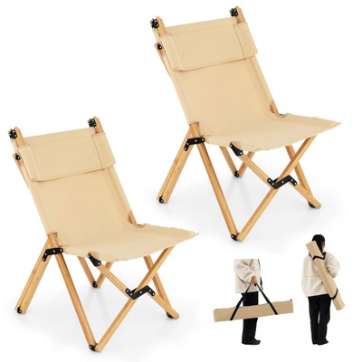 Outdoor Folding Chair Canvas Thick Solid Wood Camping Chair with Backrest  Fishing Chair, Ideal for Summer to Go Beach, Sun Bathing, Fishing, Parties