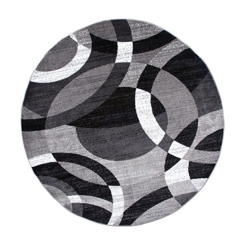 World Rug Gallery Geometric Circles Gray 6'6
