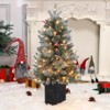 3ft Pre-Lit Mini Christmas Tree, Tabletop Artificial Xmas Tree with 78 Led Lights, Snow Flocked or Nordic Spruce, For Home and Office - 2 of 4