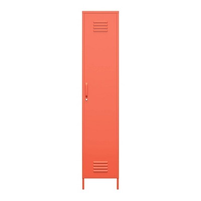 Cache Tall Orange Metal Locker Storage Cabinet with Adjustable Shelving