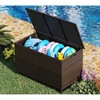 Garvee Outdoor Storage Box, 185 Gallon Deck Box, Waterproof PE Rattan Storage Bench for Patio Cushions, Gardening Tools, Pool Accessories, Brown - 3 of 4