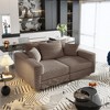 82.7'' Plush Corduroy 3-Seat Sofa with Deep Seat, Soft Pillows, Convertible Lounge Feature and Matching Ottomans - 4 of 4
