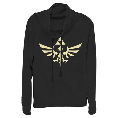 Juniors Womens Nintendo Triforce Cowl Neck Sweatshirt