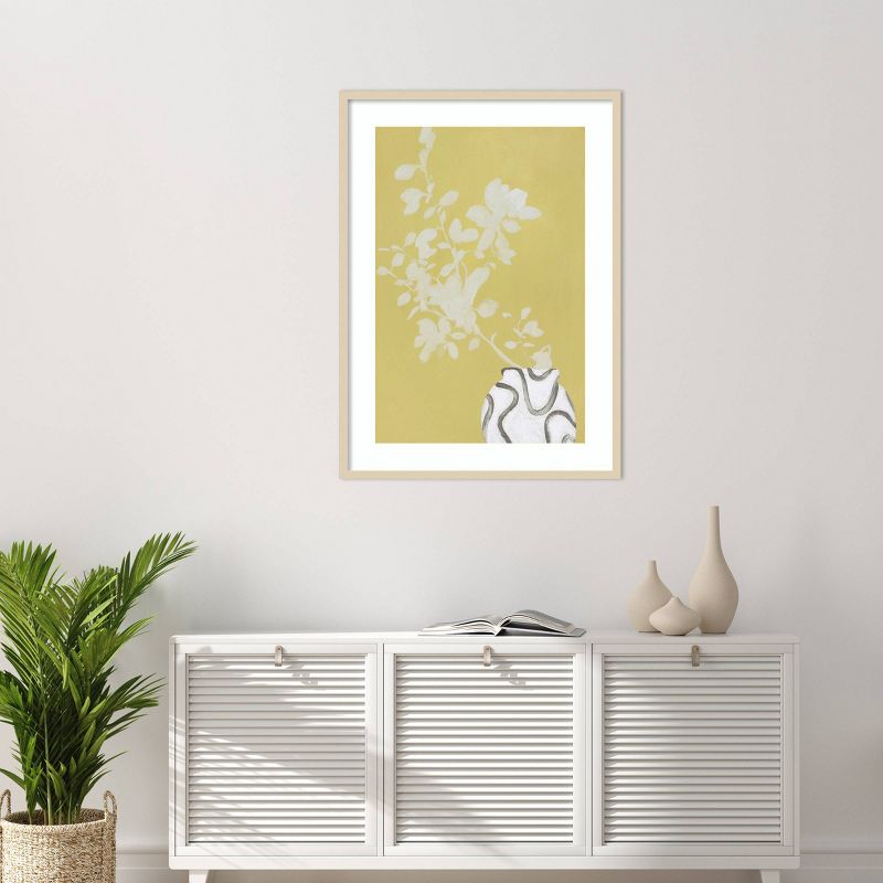 30&#34;x41&#34; Vanilla and Yellow Flower Vase by Design Fabrikken Wood Framed Wall Art Print Brown - Amanti Art, 6 of 10