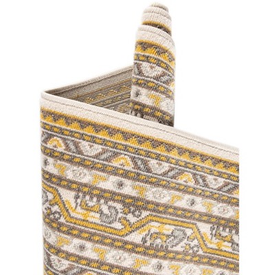 Beige Braided Easy-Care Synthetic Rectangular Rug 7' x 10'