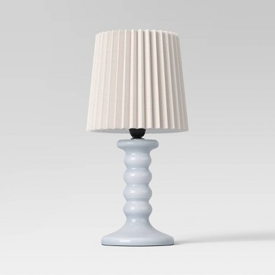 Mini Stick Table Lamp with Pleated Shade Blue - Room Essentials™