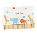 25ct Jungle Baby Animal Baby Shower Blank Thank You Cards