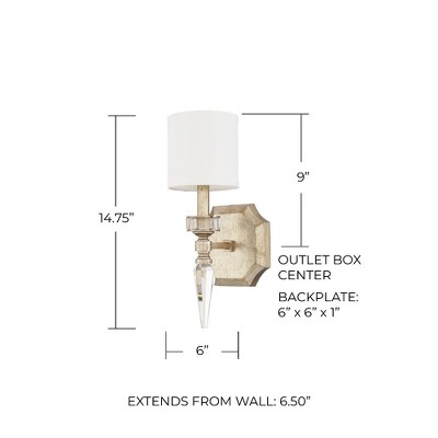 Capital Lighting Olivia 1 - Light Wall Light in  Winter Gold