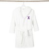 Personalized Linum Kids 100% Polyester SUPER PLUSH Double Brushed Hooded Bathrobe in Purple Bookman Font - 3 of 3