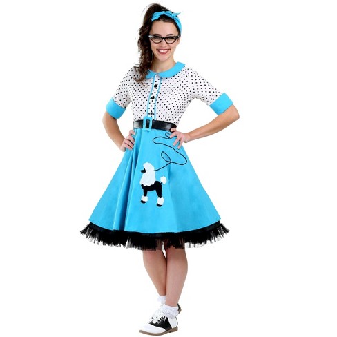 Halloweencostumes Small Women Sock Hop Cutie Costume For Women Black white blue Target