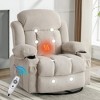 Ridstar Rocking Massage Sofa with Heating Function and Cup Holder For Bedroom & Living Room-Beige - 3 of 4