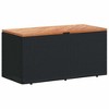 Garden Storage Box Black Poly Rattan 43.3 x 19.7 x 21.3 in - 2 of 4