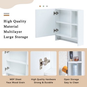 Bathroom Mirror Cabinet Wall Mounted,Medicine Cabinet,Over The Toilet Storage Cabinet with Shelves - 1 of 4