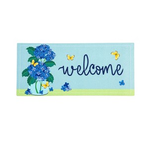 Evergreen Welcome Home Hydrangeas Sassafras Indoor Outdoor Switch Doormat 1'10"x10" Multicolored - 1 of 2
