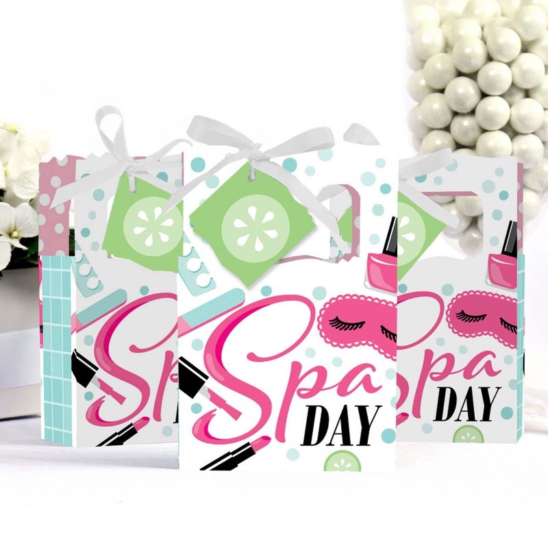 Big Dot of Happiness Spa Day - Girls Makeup Party Favor Boxes - Set of 12, 3 of 6