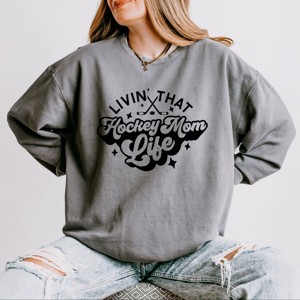 Simply Sage Market Livin' That Hockey Mom Life Lightweight Garment Dyed Sweatshirt - 1 of 4