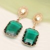 SOHI Women's Green  Stone Drop Earrings - 2 of 3