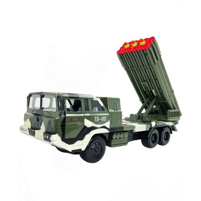 Big Daddy Military Missile Transport Army Truck Anti Aircraft Twin Missile  Jungle Camouflage Toy Truck 