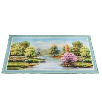 Collections Etc Lakeside Spring Scene Skid-Resistant Accent Rug 2X4 FT