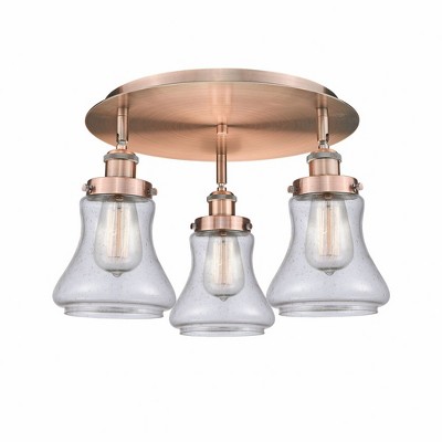 Bellmont - 3 Light Flush Mount In Art Deco Style-9.75 Inches Tall and 17.75 Inches Wide