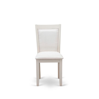 High-Back Parsons Side Chair Set in Cream Linen and Linen White
