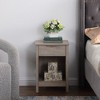 ChicFurnit Nightstands Modern End table Nightstand Side Table Bedside Table with Open Shelf and Drawer Storage for Bedroom, Gray, 15.7"*13.8"*22.8" - 2 of 4