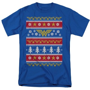 Men's DC Wonder Woman Christmas Sweater T-Shirt - 1 of 4