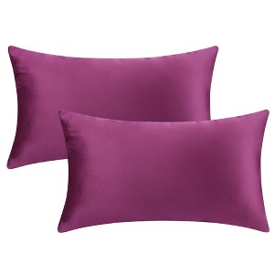Unique Bargains Velvet Modern Solid Couch Sofa Home Decorative Pillow Covers 2 Pcs - 1 of 4