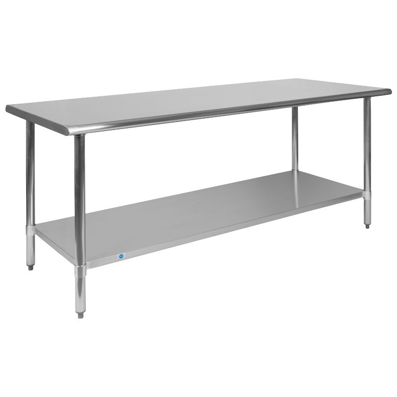 Flash Furniture Stainless Steel 18 Gauge Prep and Work Table with Undershelf - NSF Certified, 1 of 9