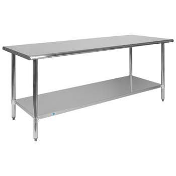 Flash Furniture Stainless Steel 18 Gauge Prep and Work Table with Undershelf - NSF Certified