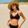 Women's Vibrant Trim Black Bikini Top - Cupshe - image 3 of 4