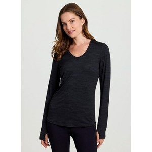 RBX Active Women's Athletic Fit Buttery Soft Quick Drying Long Sleeve Workout Top with Thumbholes - 1 of 4