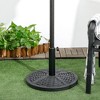 Outsunny 30 lbs. Market Umbrella Base Holder 18" Heavy Duty Round Parasol Stand with Rattan Design for Patio, Black - 2 of 4